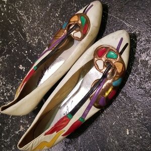 VNTG MARGARET J WOMANS FLAT/ULTRA LOW HEEL LEATHER SHOES RARE DESIGN SZ8